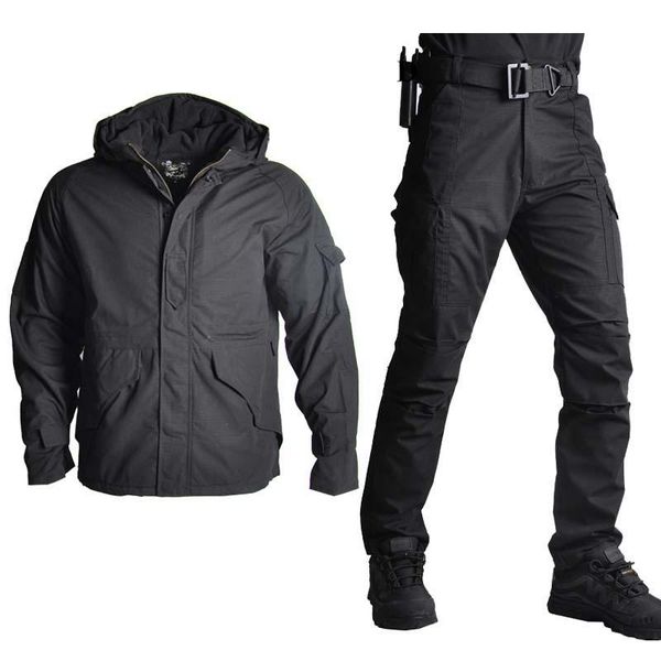 

hunting jackets men outdoor g8 suit jacket set with pants camouflage army tactical uniform combat clothes, Camo;black