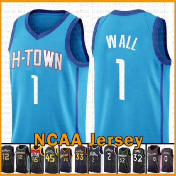 

john 1 wall houston rocket devin 1 booker russell 4 westbrook anthony 1 edwards jimmy 22 butler basketball jersey men 2021 new rocket, Black;red