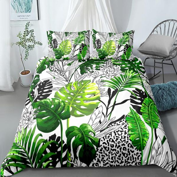 

yi chu xin tropical rainforest bedding set nordic simple style microfiber duvet cover set full size bed a107
