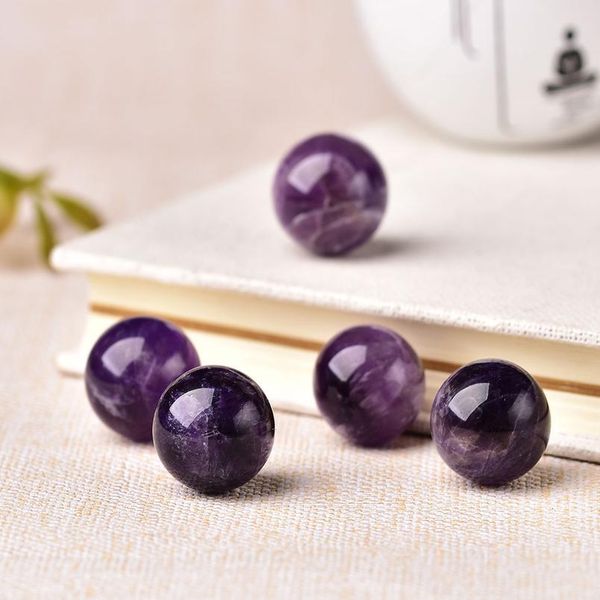 

1pc natural amethyst crystal ball 20mm reiki quartz energy healing stone ore mineral for home decoration collection jlljwj, Black