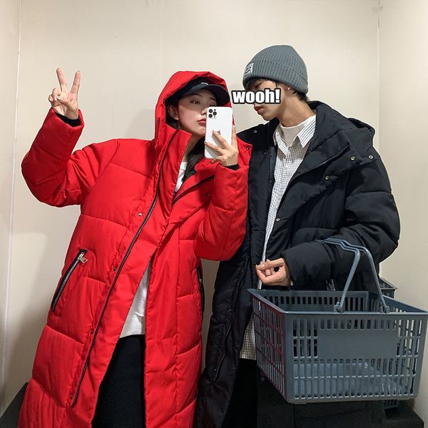 

winter down jacket men's parka warm fashion casual long men streetwear loose thick hooded coat mens clothes overcoat m-3xl, Black