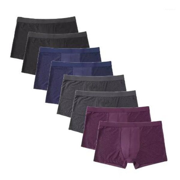 

8pcs/lot bamboo fiber shorts underpants plus size boxers men man cool comfortable breathable boxer shorts underwear1, Black;white