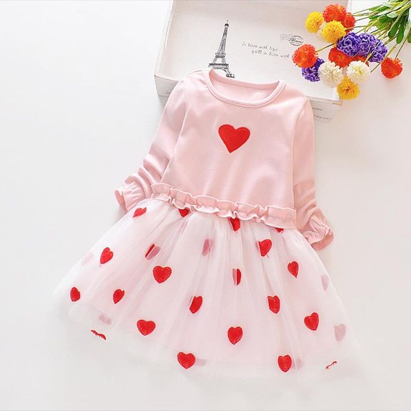 

baby / toddler sweet faux-two heart design princess tutu dress, Red;yellow