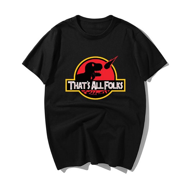 

sport funny that's all folks t shirt men classic dinosaur print tshirt men summer fashion cotton tshirt hip hop harajuku streetwear