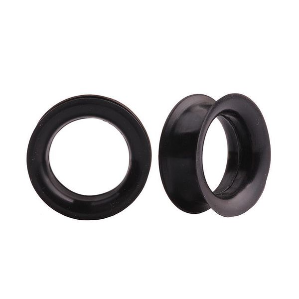 

1pair black sile ear expansion stretch hollow ear gauges ear plugs and tunnels earring cartilage body piercing jewelry q bbytem, Silver