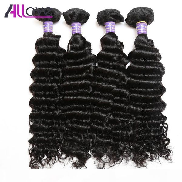 

wholesale 10a brazilian peruvian indian hair wefts 4 bundles unprocessed malaysian deep wave human hair extension ing, Black