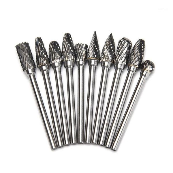 

10pcs hard alloy rotating tungsten steel grinding head electric grinder accessories grinding head rotating hoe 6mm1