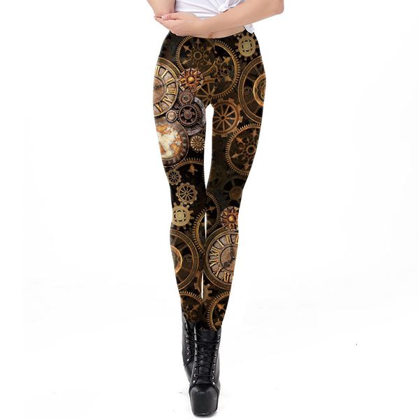 

2020 new mechanical 3d digital printing women's casual sports pants leggings, Black