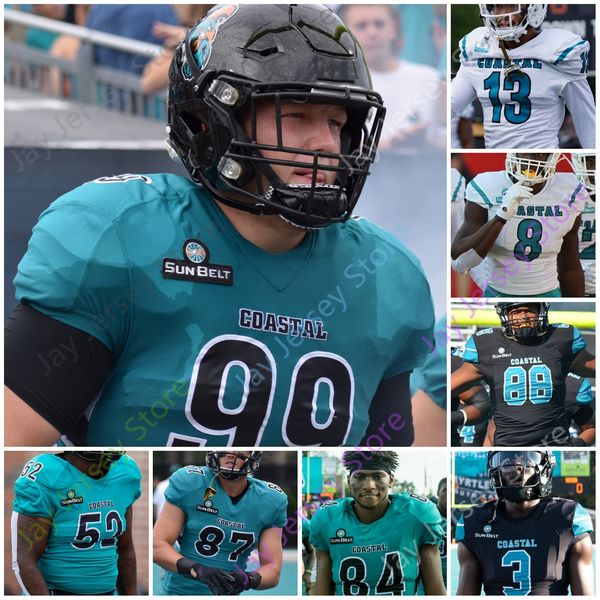 

coastal carolina chanticleers football jersey ncaa college shermari jones reese white tarron jackson de'angelo henderson matt hazel sim, Black