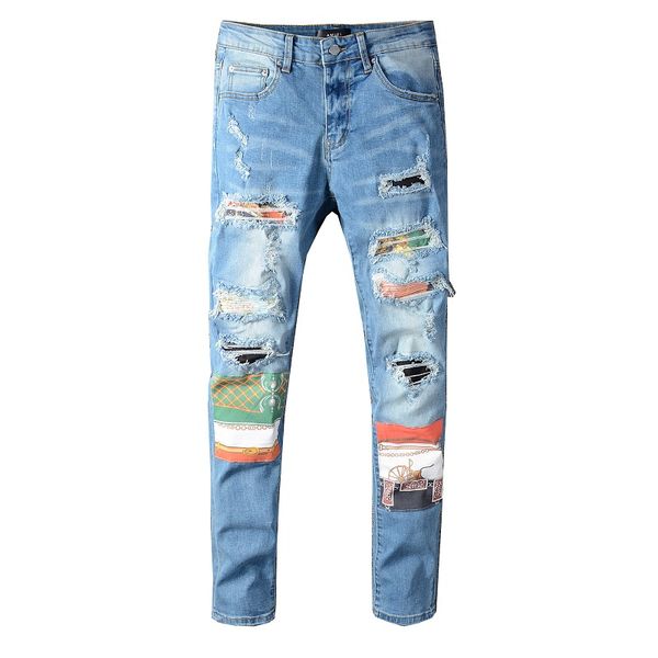 

mens jeans casual hole style jeans fashion stylish jean style outdoor jeans 2020 outdoorwear hip hop streetwear pants, Blue
