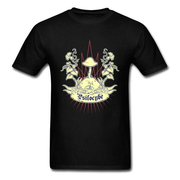 

mushroom heraldry print men black t-shirt short sleeve tee vintage classic cartoon fun t shirts for teams sport hooded sweatshirt hoodie
