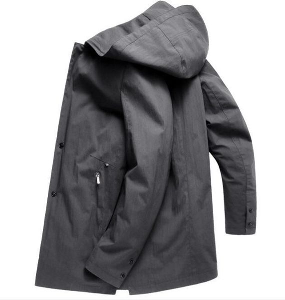 

2021 new classic reach coating men lazer windbreak thin wind zipper dust coat size -3xl sb06, Tan;black