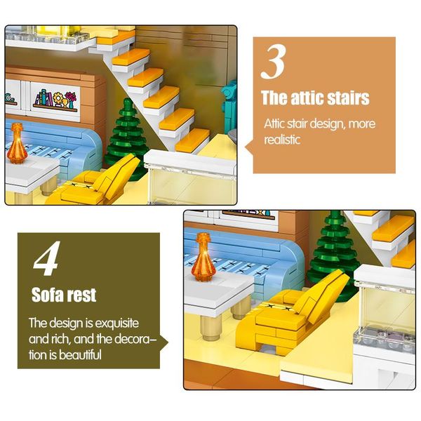 

sembo 310pcs креативного nordic house model building blocks city street view ресторан цифра diy кирпичей подарки игрушка для девочек bbypbc