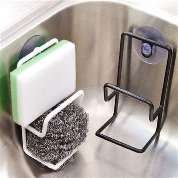 

iron sink hanging storage rack sponge drain rack bathroom kitchen dish cloth clip shelf drain dry towel organizer