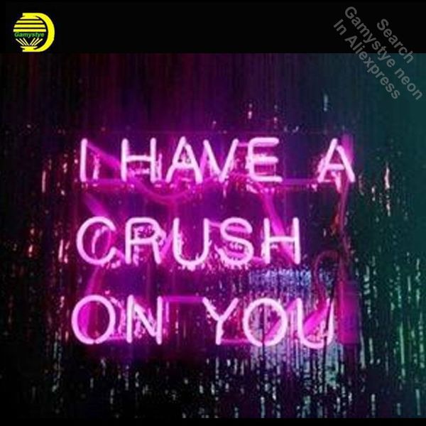 

i have a crush on you neon sign decorate windows glass tube display handcraft restaurant signs with board personalized neon lamp