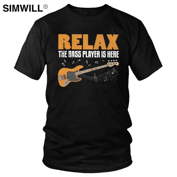 

cool relax the bass player is here pure mens round neck guitar rock music tee gift apparel hooded sweatshirt hoodie men t shirt