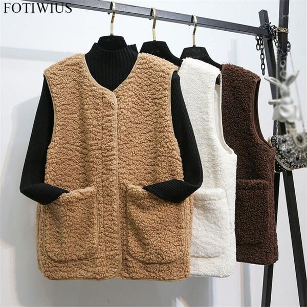 

2020 autumn winter fleece vest women v-neck zipper pockets casual sleeveless jacket waistcoat female chalecos para mujer1, Black;white