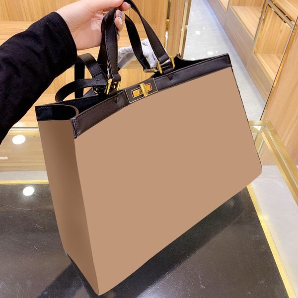 

luxury designer brown embroidery stripes canvas tote handbags shoulder shopping messenger bags for women high capacity bag