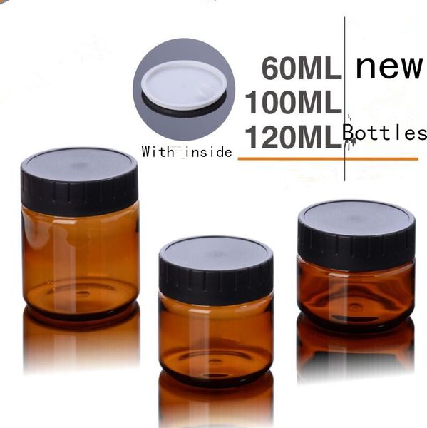 60г 100г 120г Коричневый Красный Пластиковые Jar бутылки оптовой розничной Top Grade Originales Refillable Косметические сливки Примеры контейнеры