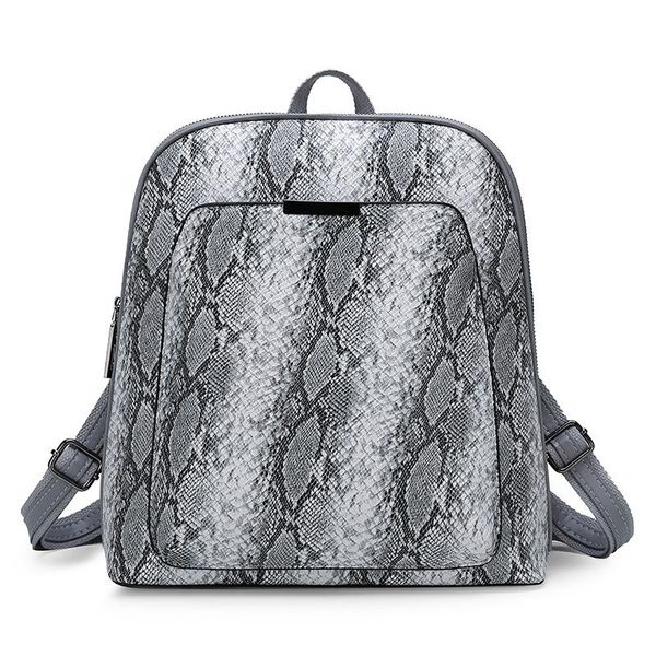 

oteele bags for women vintage pu leather backpacks serpentine embossing school bag fashion solid backpacks female