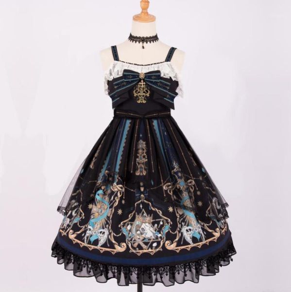 

the redemption of god ~ gothic printed lolita jsk dress by ylf1, Black;gray