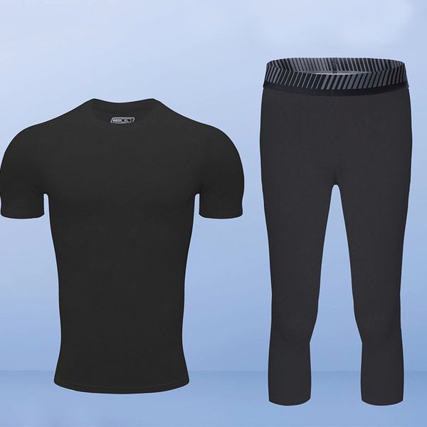 

autumn outdoor high elastic fitness shaping quick dry clothes men's long sleeve children's sports training tights suit, Gray