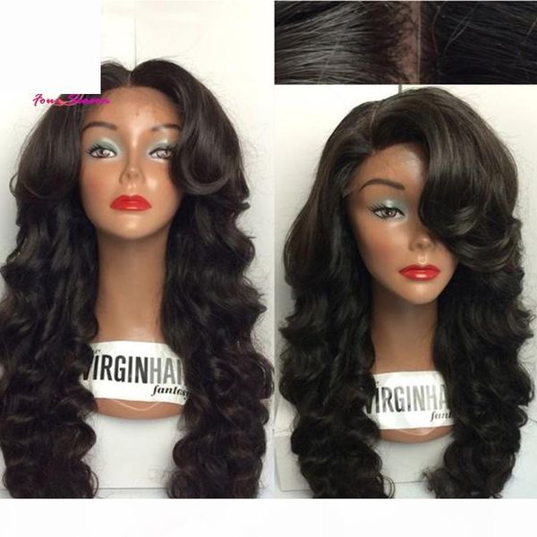 

full lace human hair wigs for black women loose curly wave wigs brazilian virgin hair glueless full lace wigs baby hair, Black;brown