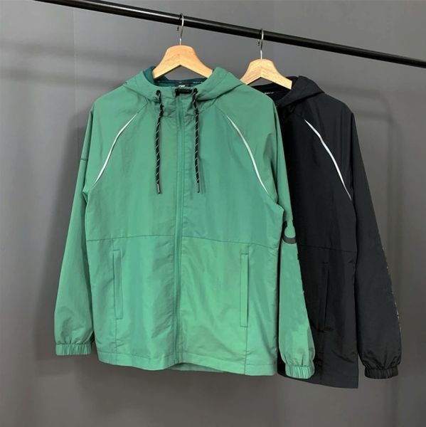 

мужская женская спортивная куртка 20fw осень / зима мода письма печатные hook шаблон высокого качества trend пара ветровка тонкий размер s-3, Black;brown