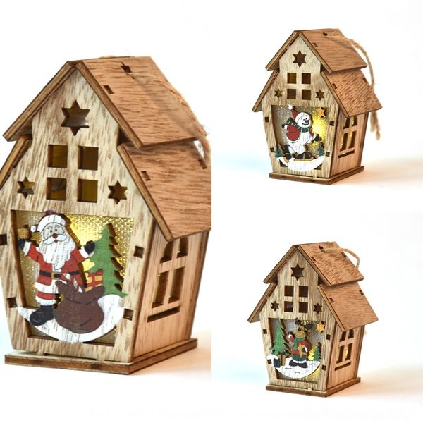 

jgk2f christmas gifts pendant accessories diy accessories wooden cabin decorations christmas tree pendant children's hand diy gift wind