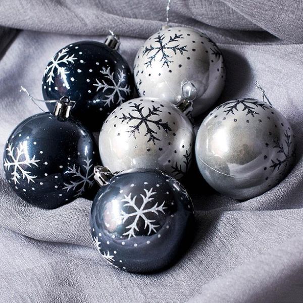 

6pcs christmas tree ornaments hanging ball pendants craft new year xmas party home party decoration glass multicolor plastic1