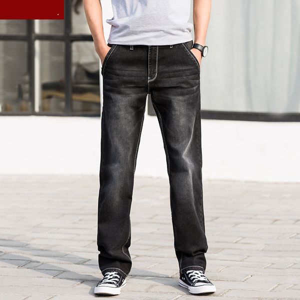 

men jeans pants trousers stretch large size big 6xl 7xl 8xl 9xl 10xl 44 46 48 summer autumn classic casual jeans home q0105, Black;white