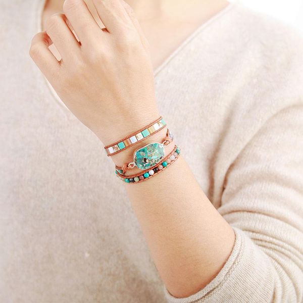 

браслеты из кожи wrap weons multi color натуральные бусы crystal feaving заявление арт браслет подарки jllveq bdecoat, Golden;silver