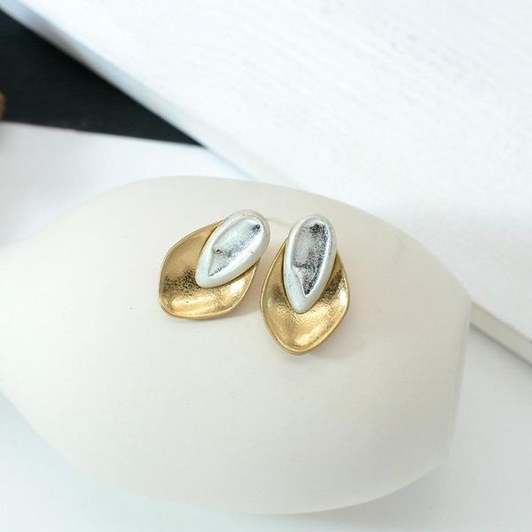 

dangle & chandelier aensoa 2021 vintage gold color drop earrings for women fashion minimalist statement metal geometric pendant jewelry, Silver