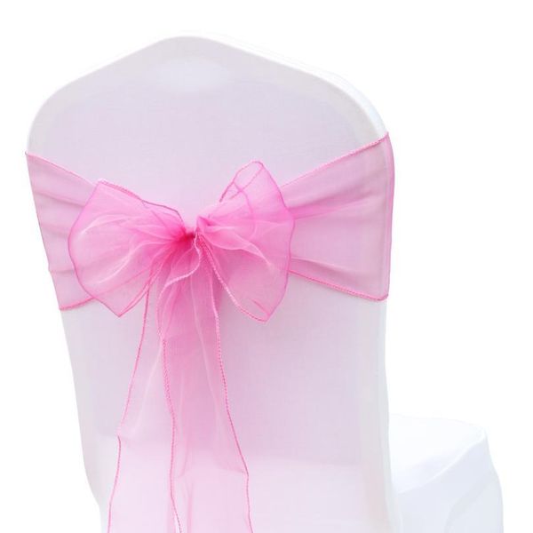 

100pcs/set organza chair sashes wedding chair knot cover decoration chairs bow band belt ties for weddings qylimp