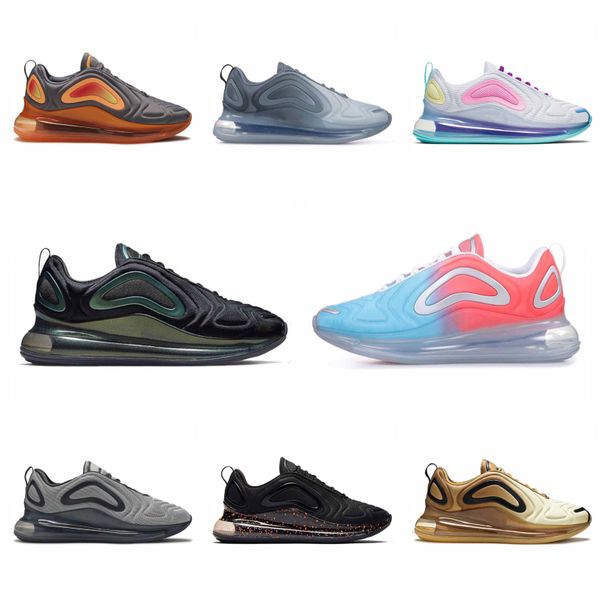 

running shoes mens women sea forest sports shoes cushions 72c volt black true bubble pack triple white 720s trainers sneakers