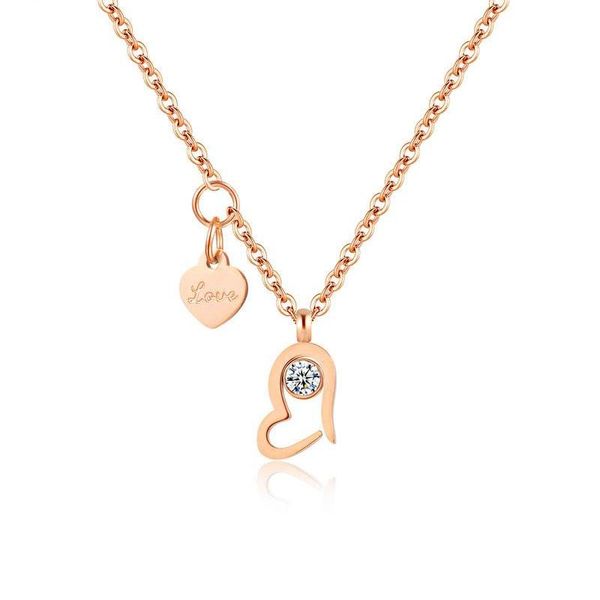 

pendant necklaces fashion 316l stainless steel opk jewelry wholesale love with short fine o - word chains, Silver