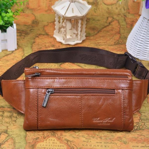 

cheer soul genuine leather men's cell phone belt waist bags travel men chest bags casual phone pouch waist packs male fanny pack