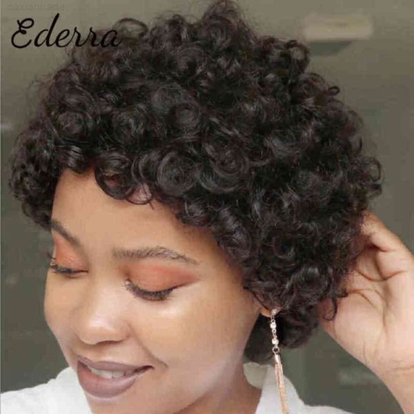 

pre plucked cut for black women pixie hu hair short water wave wig