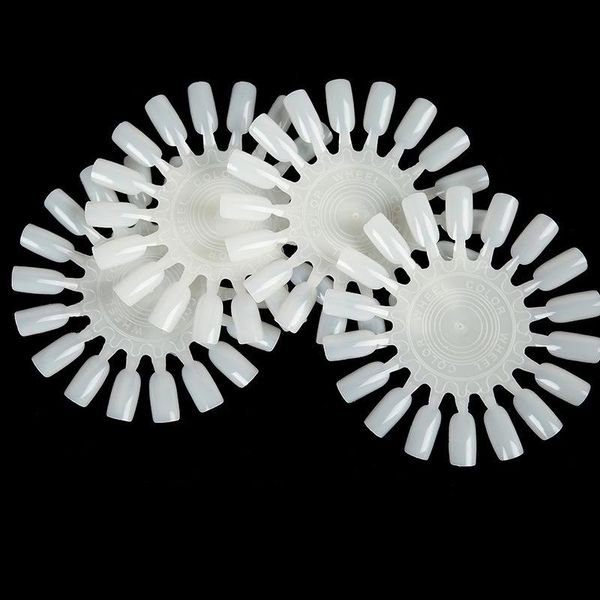 

false nails nail art tips comestic practice round wheel polish acrylic display decor natural and transparent diy tools, Red;gold