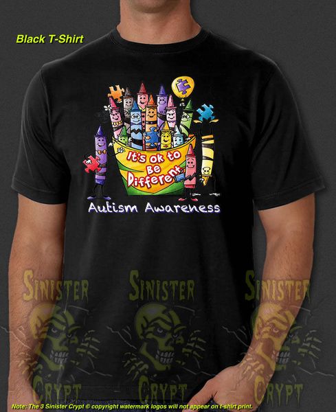 

autism awareness crayons it's ok to be different new 2019 latest men fashion printed cotton t-shirts sport hooded sweatshirt hoodie