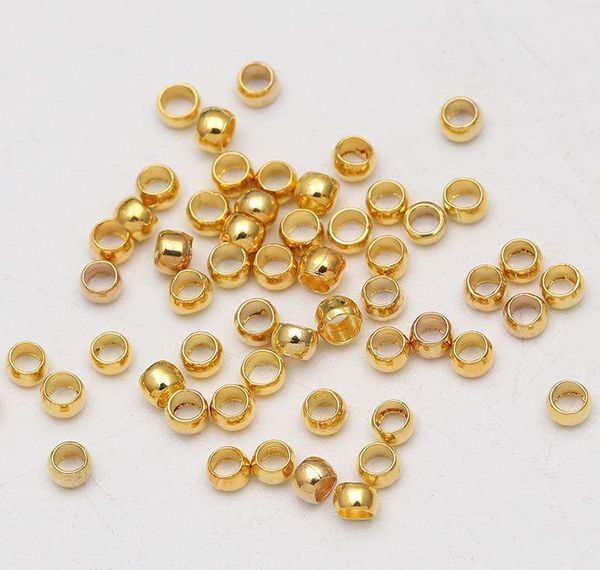

500pcs dia 2mm-4mm copper crimp ball end beads metal gold /silver big hole ser spacer beads for jewelry making findings 7pjr2