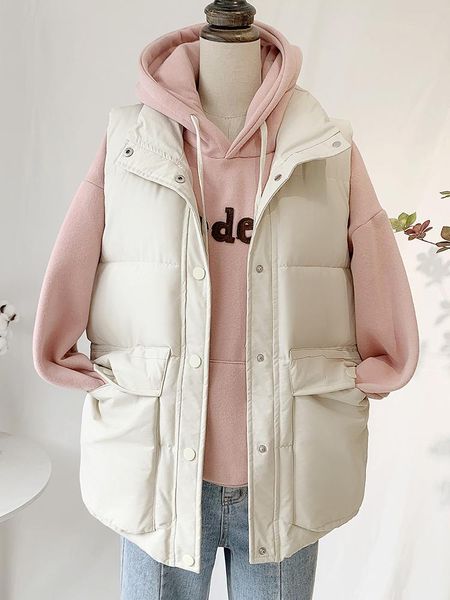 

women's vests special offer wholesale 2021 autumn and winter plus size fashion casual beautiful warm vest jacket, Black;white