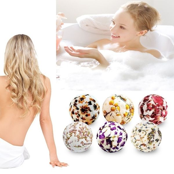 

body beauty care bath bomb ball sea salt spa bath explosive salt dried flowers series of effervescent bath salt ball