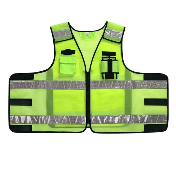 

practical uniforms reflective jacket construction professional safe waterproof vest cycling bike strips traffic visibility1, Black