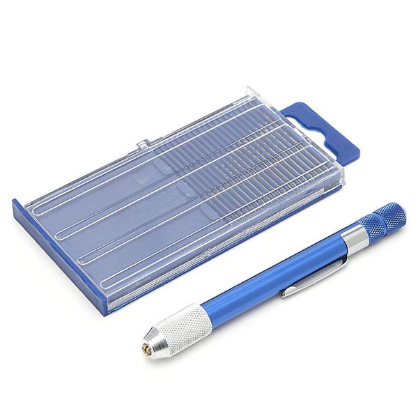 

21 pcs mini twist drill bits set index 61-80 w/aluminum hand drill for hobby