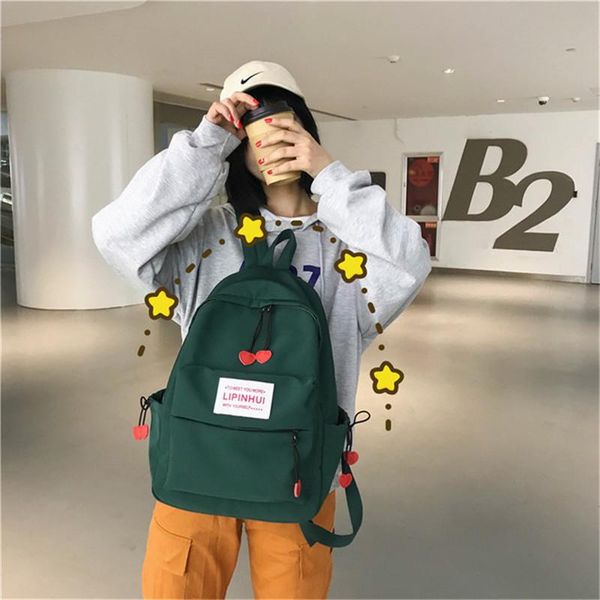 

canvas backpack travel bag printing heart school for teenage girls lapbackpacks