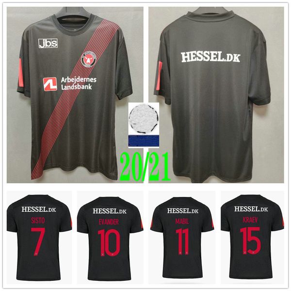 

2020 2021 denmark club fc midtjylland soccer jerseys sisto evander mabil kraev onyeka custom 20 21 home black football shirts uniforms, Black;yellow