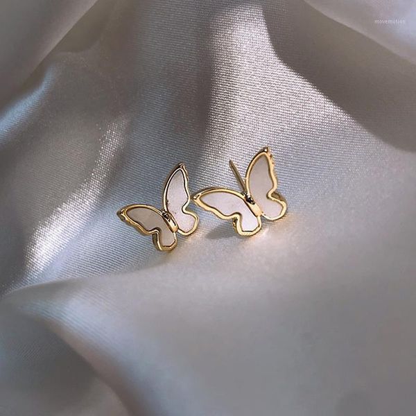 

fashion butterfly stud earrings women scrub butterfly earrings 2020 simple animal women jewelry accessories1, Golden;silver