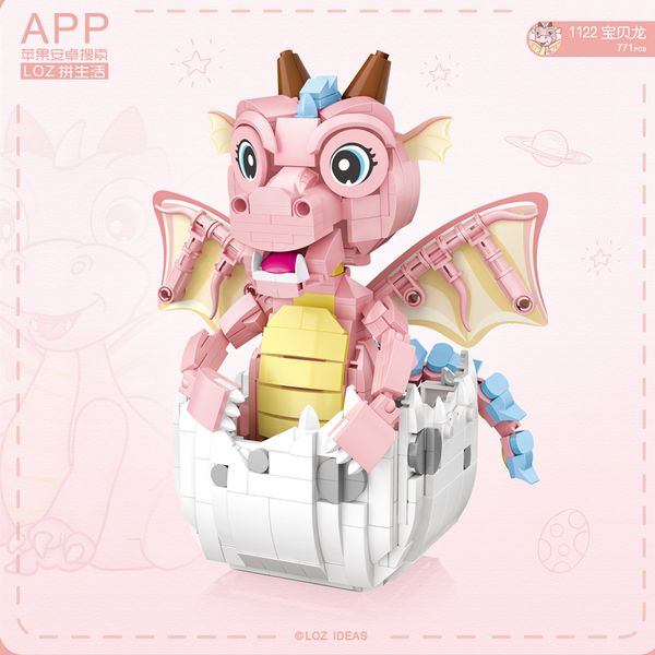 

771pcs loz mini building blocks baby dragon animal/lovely/girls toys for kids assemblage educational model brinquedos 1122 1008