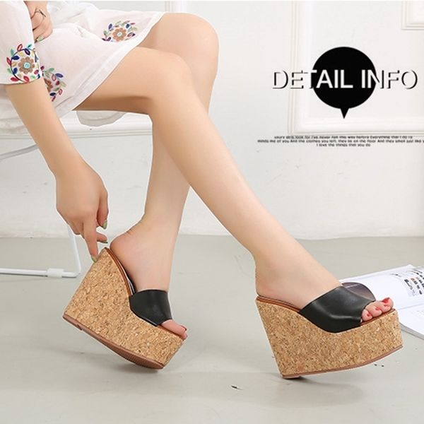

maiernisi platform slippers women open toe wedges sandals ladies summer high heels casual shoes home outdoor y200624, Black